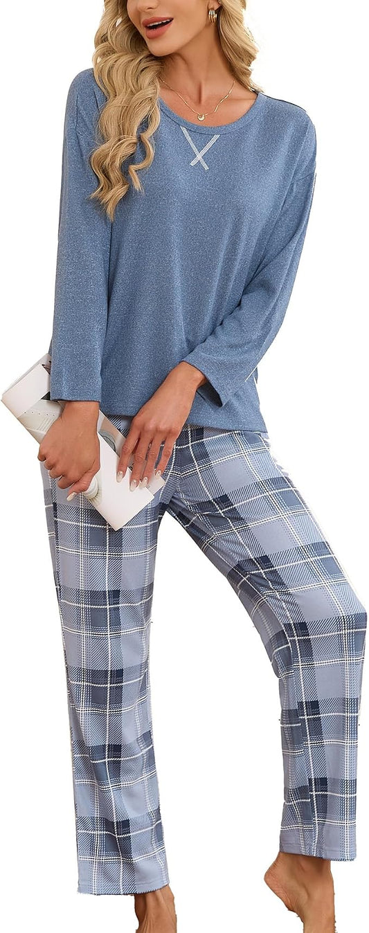 Dark Navy Mel./Light Blue Plaid