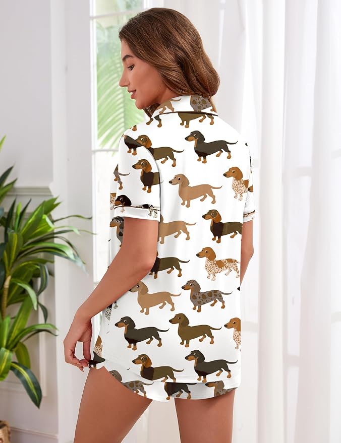 White Dachshund Print