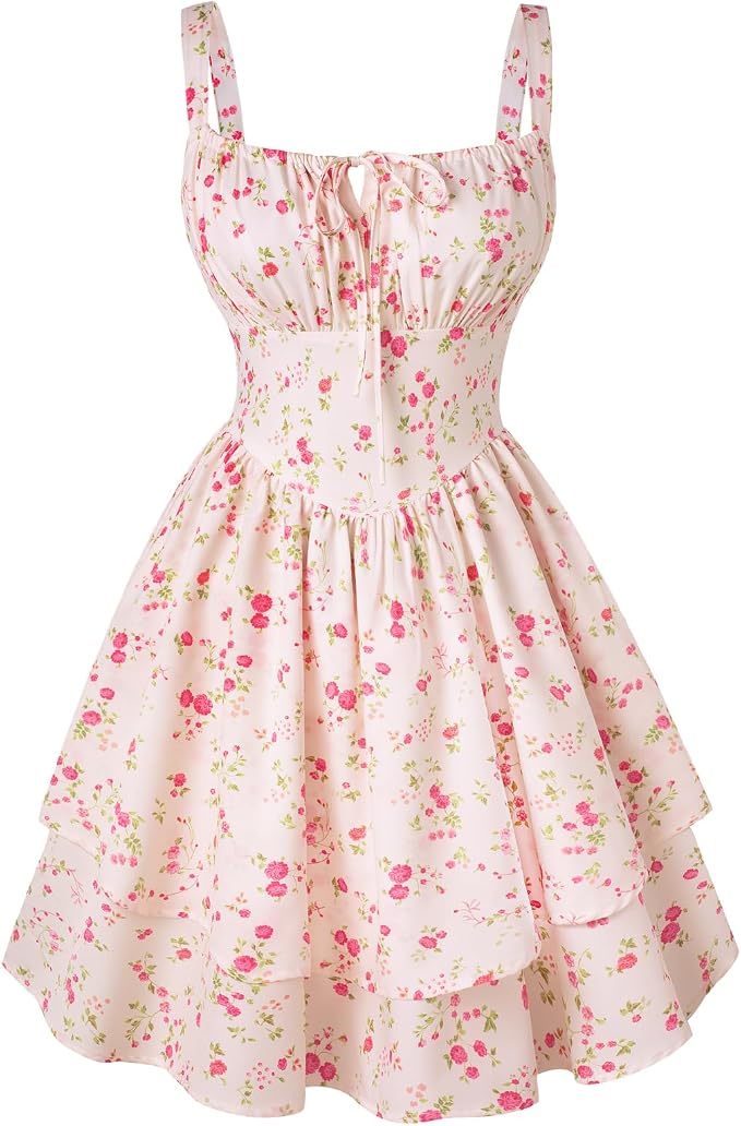Beige Red Floral