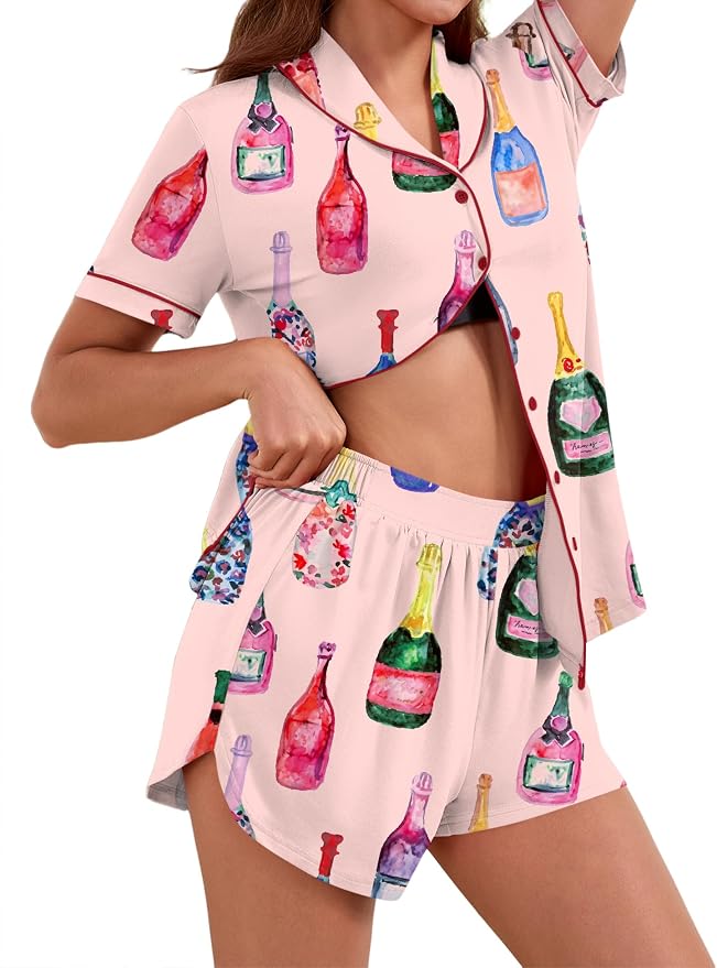 Pink Wine Bottle Print