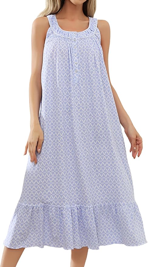 100% Cotton White Blue