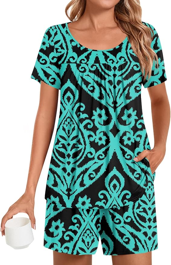 Floral Blue Green