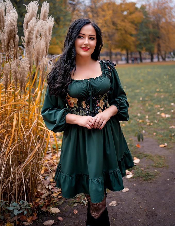 Black Green Floral