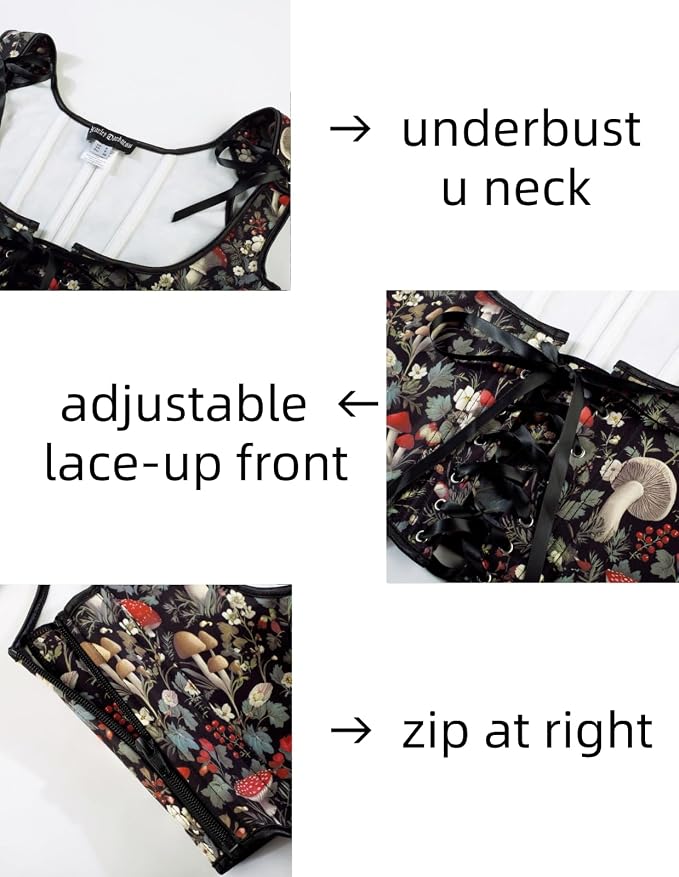 Black Green-red Floral
