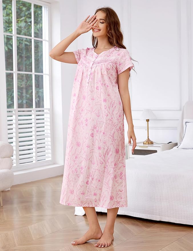 Woven-100% Cotton Pink Tulip