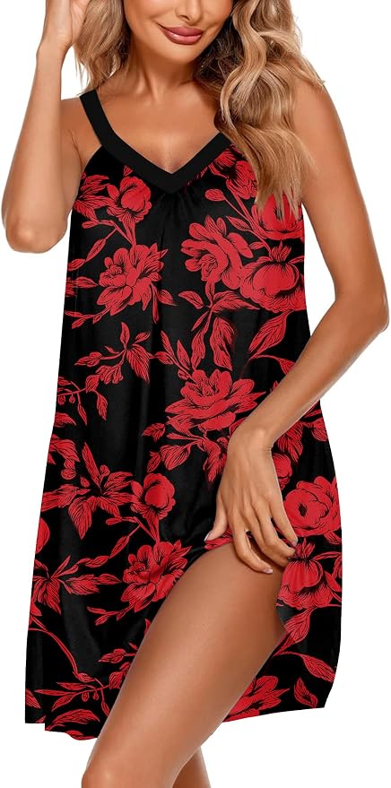 Charcoal/Red Print