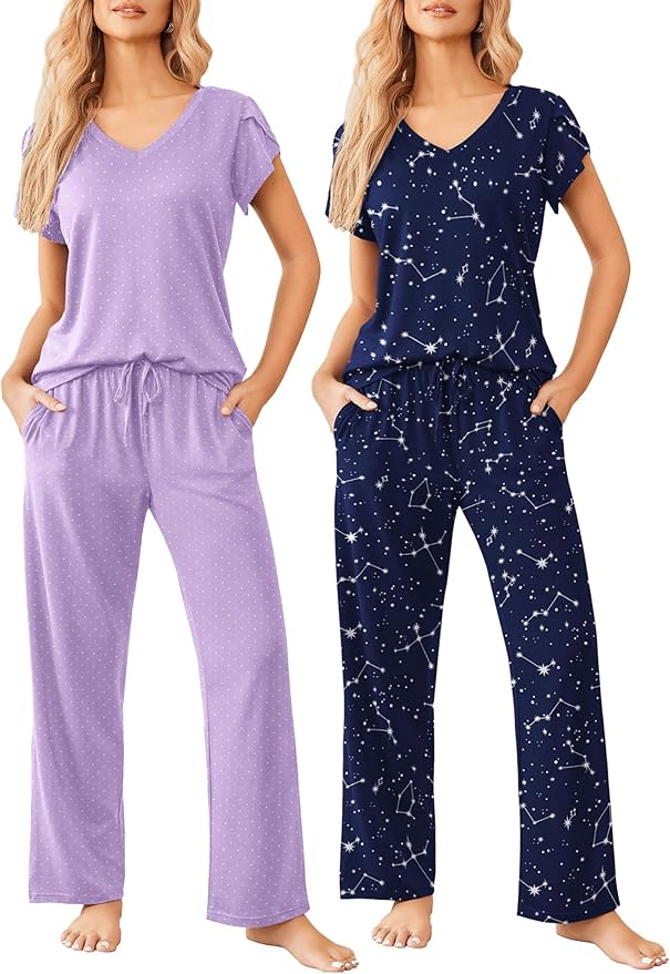Lilac Dots/Navy Star