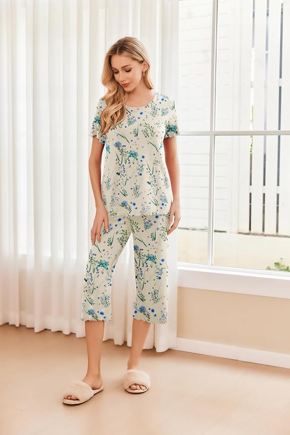 Blue Flower/Yellow Floral