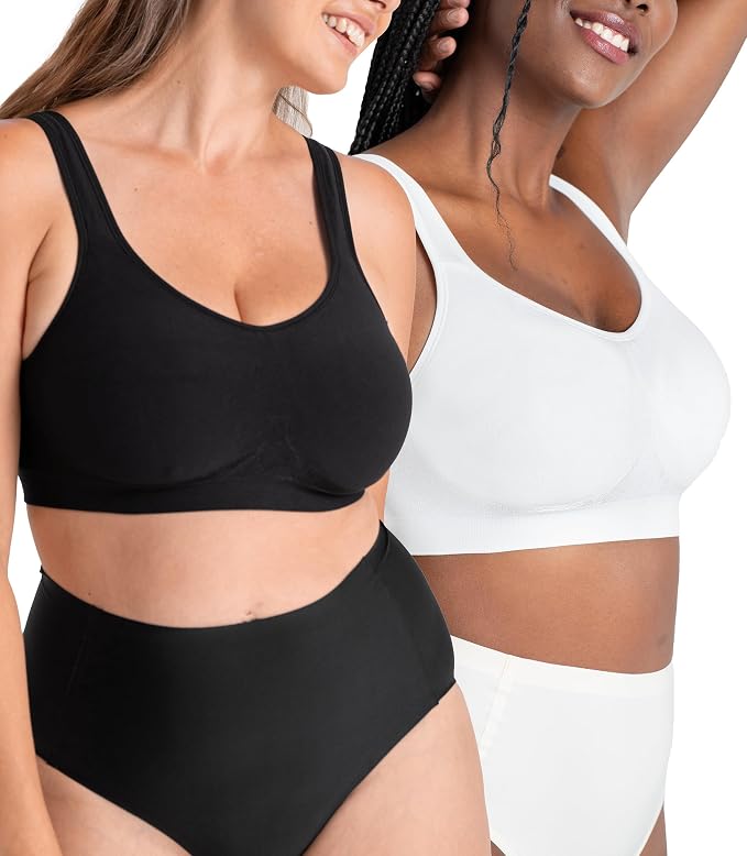 Black/White 2 Pack, Adjustable Straps