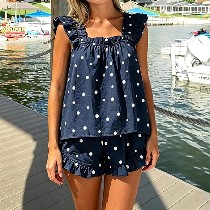 Navy and White Polka Dot