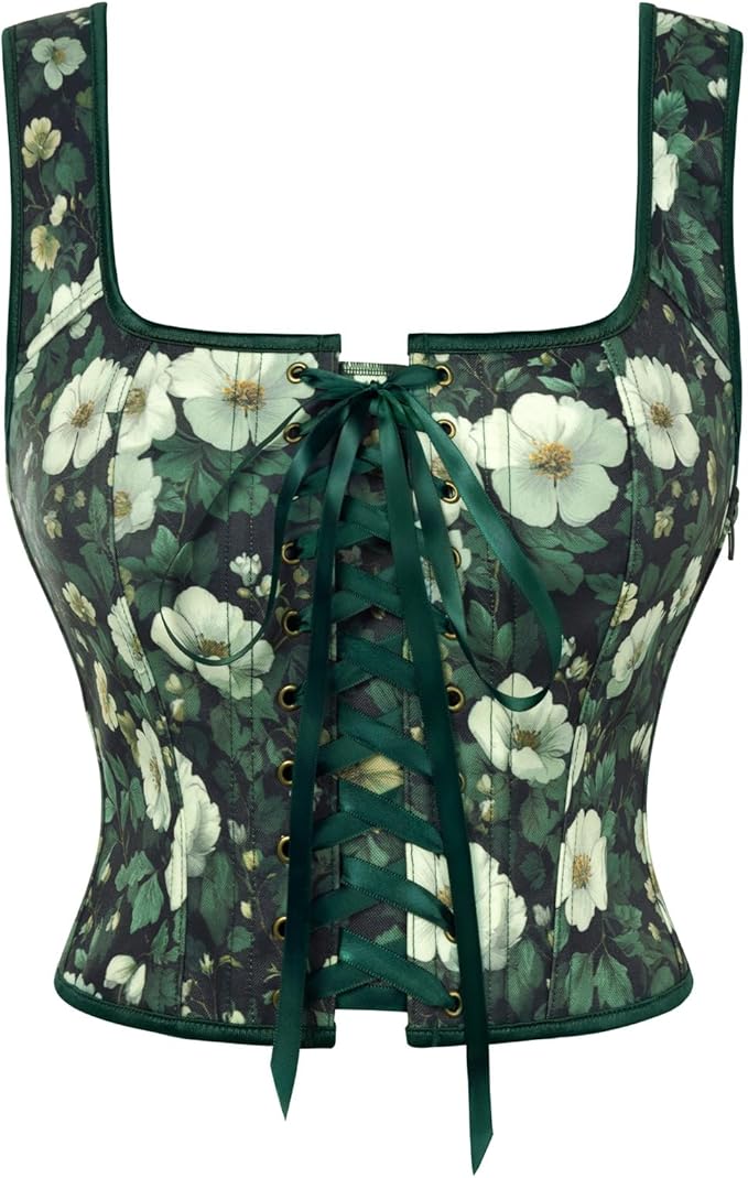 Green White Floral