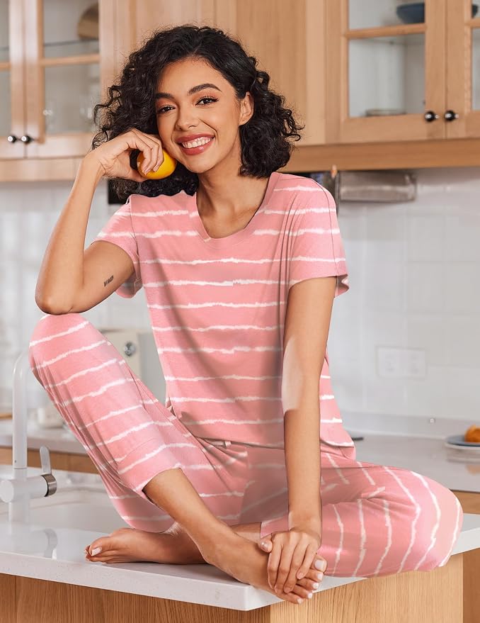 Pink Stripes/Black Dots