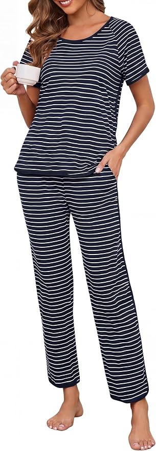 Navy Blue Wide Stripes