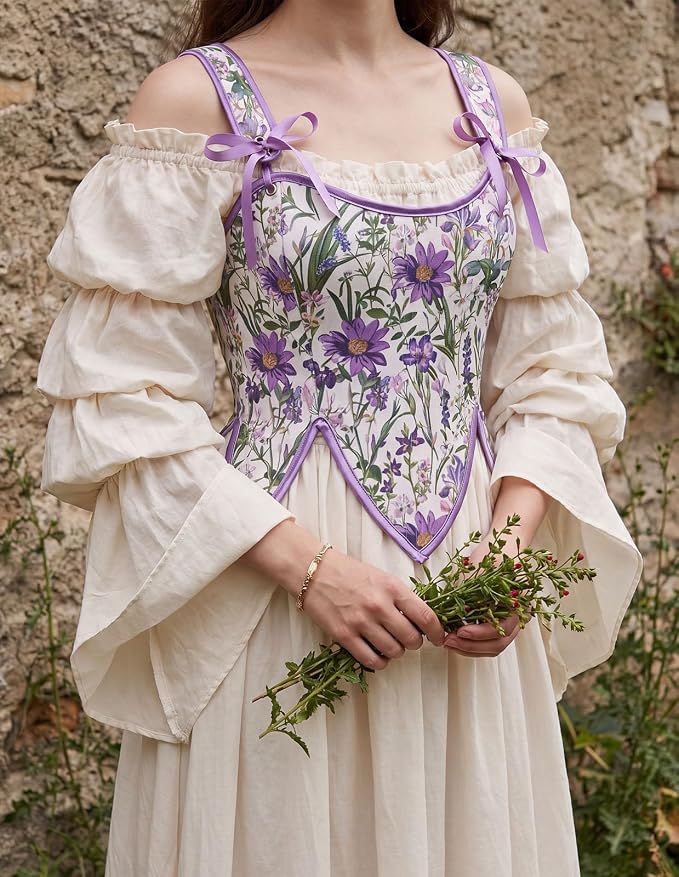 White Purple Floral
