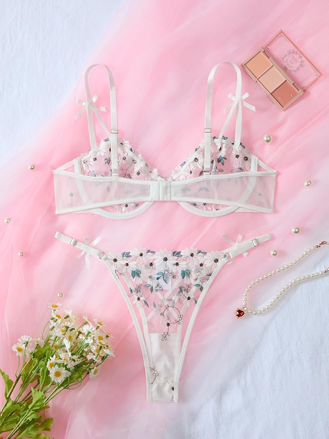 Bow Floral White