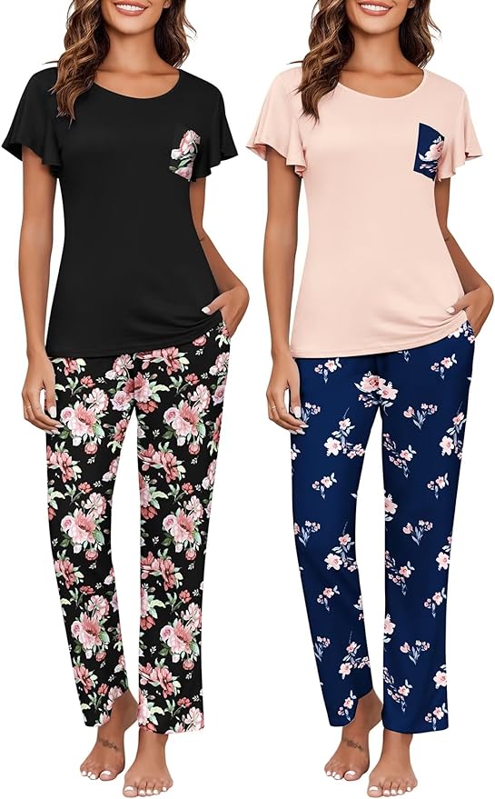 Black Floral+pink Floral