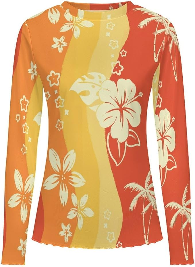 Orange White Floral