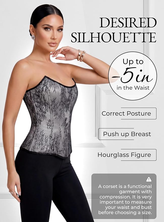 Grey Lace - Measure Your Body & Use the Size Chart!