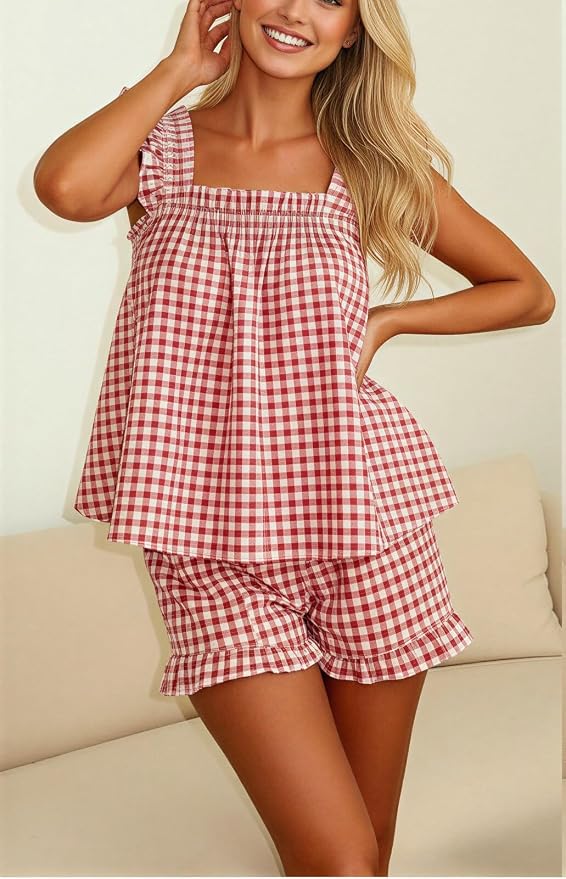 H-ruffle Red Plaid