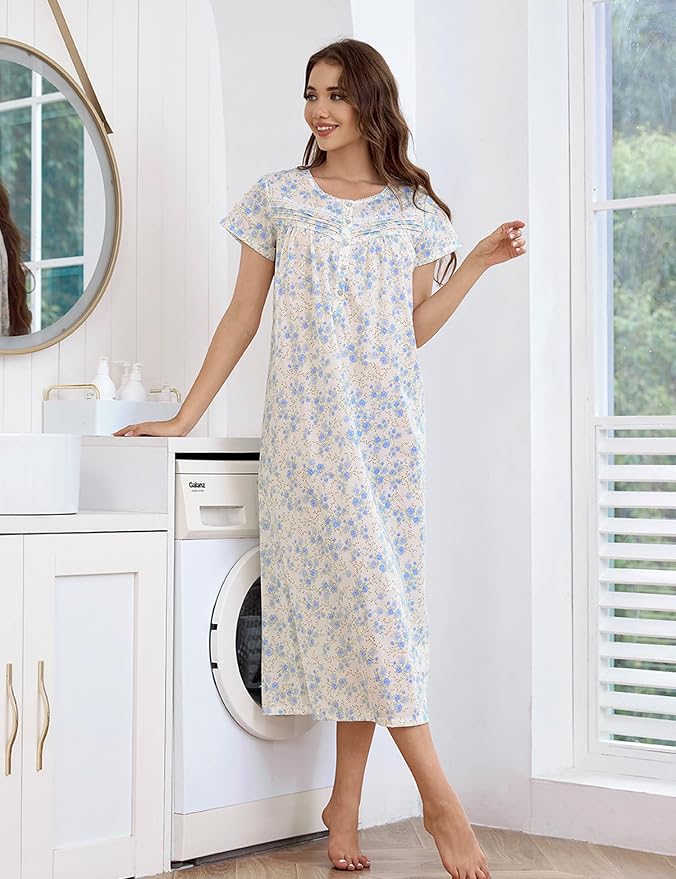 Woven-100% Cotton Red Branches, Blue Flowers
