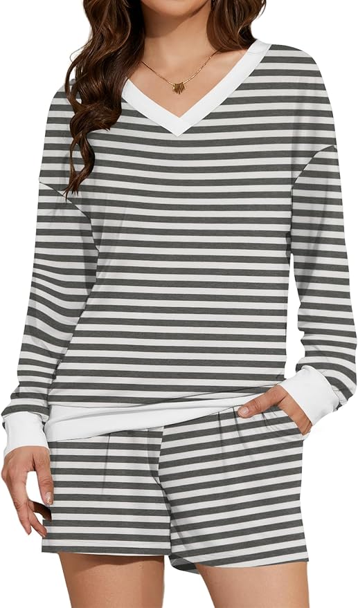 Gray White Wide Stripes