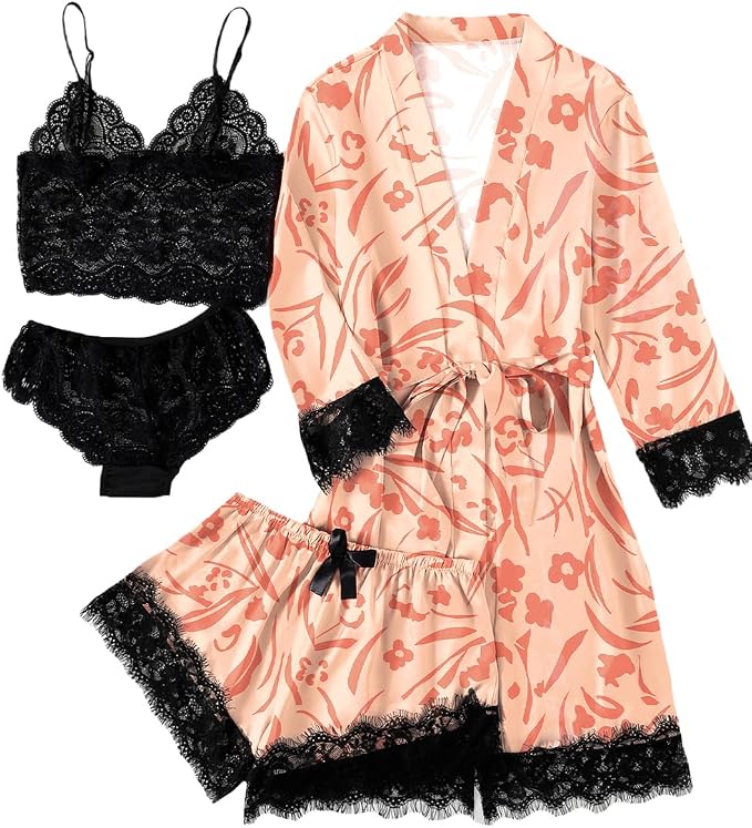 Coral Pink Floral Print