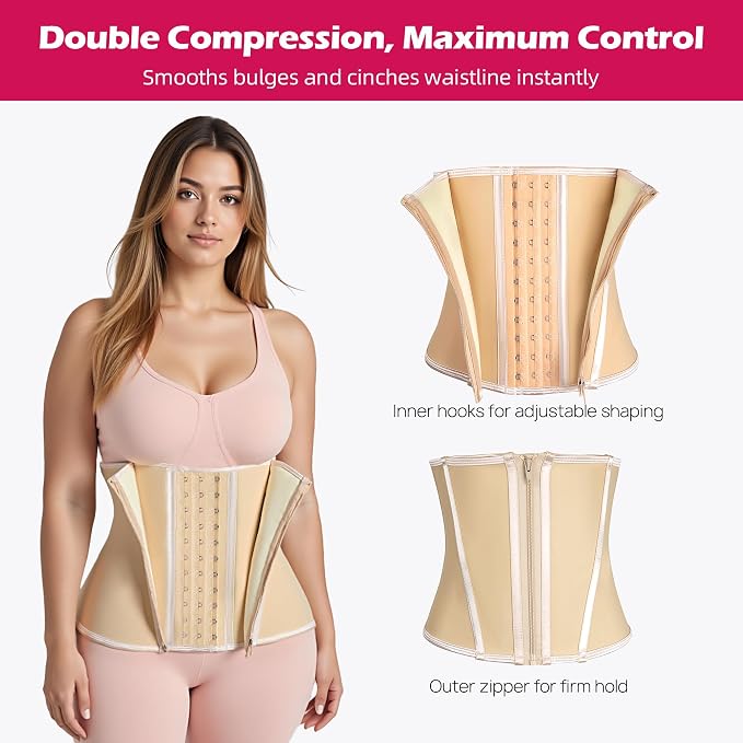 Beige (11.5'' Short Torso, 9 Steel Bones, Zipper)