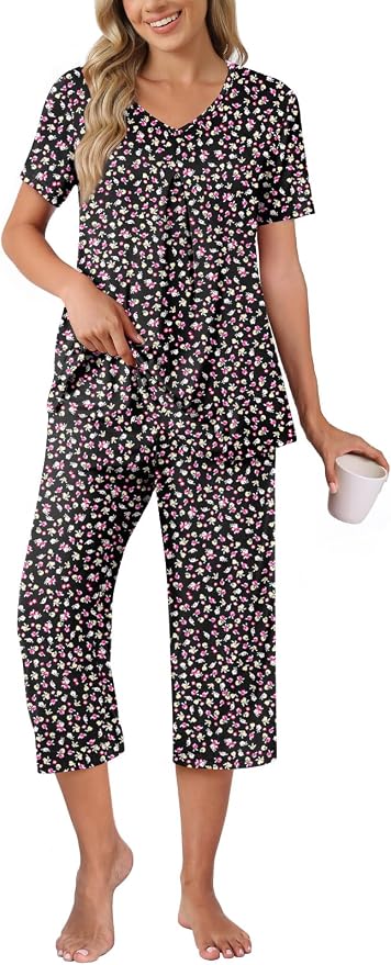 08-pleated Floral Black