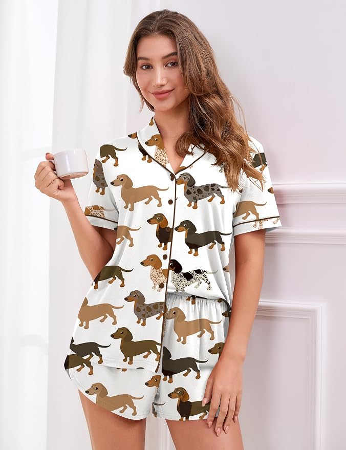 White Dachshund Print