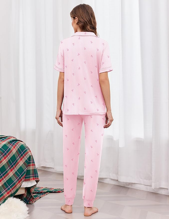 Pink Stripe Bow