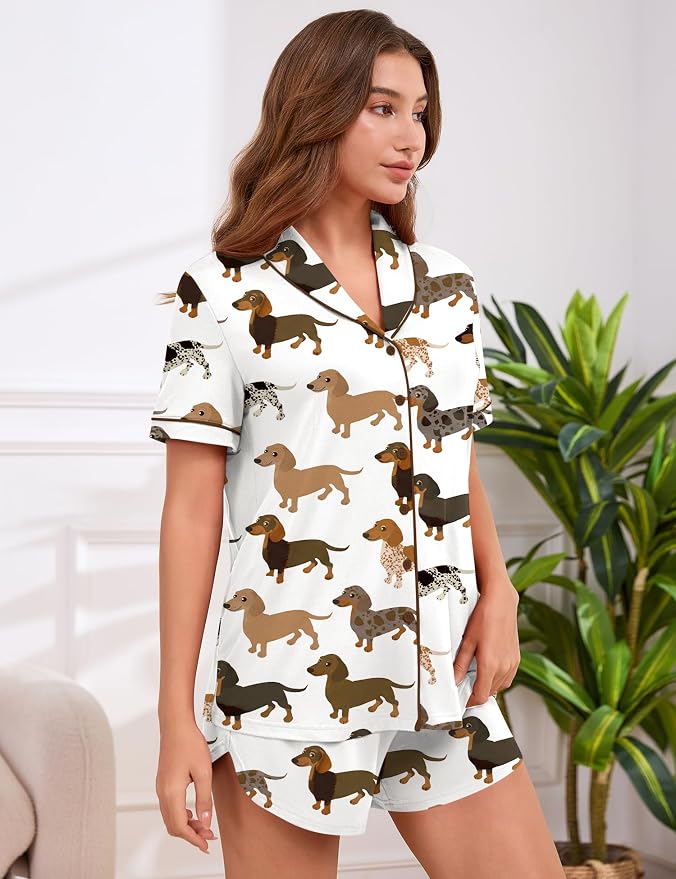 White Dachshund Print