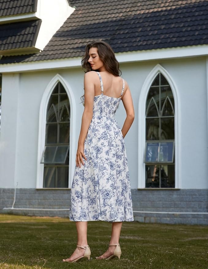 Navy White Floral