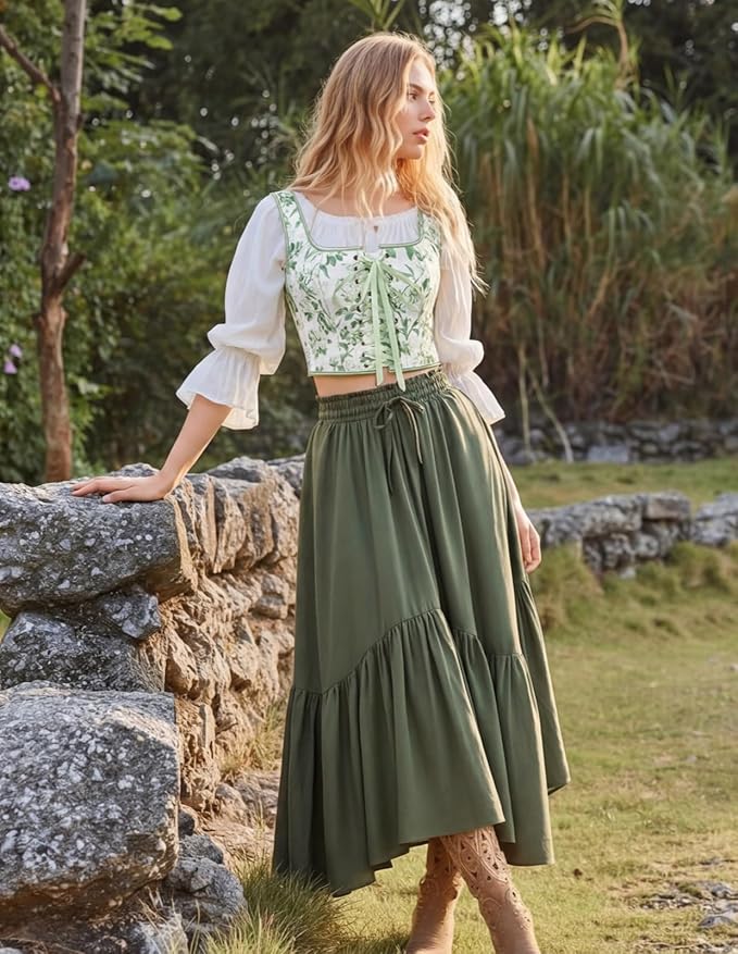 White-green Floral