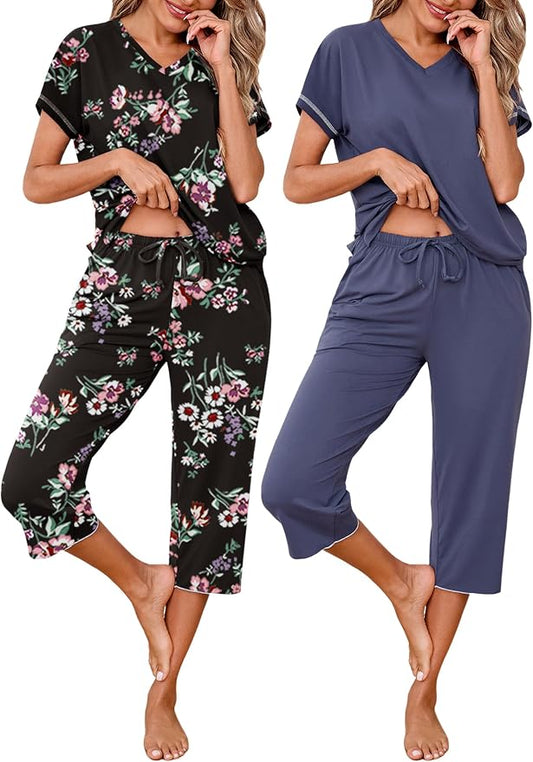 Black Flowers, Navy Blue