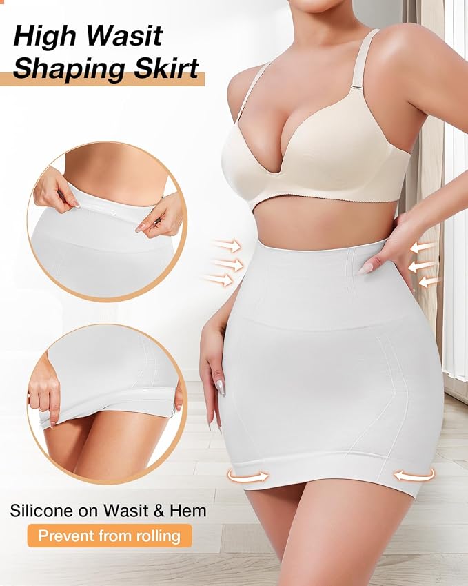 White-half Slip With Non Slip Strip