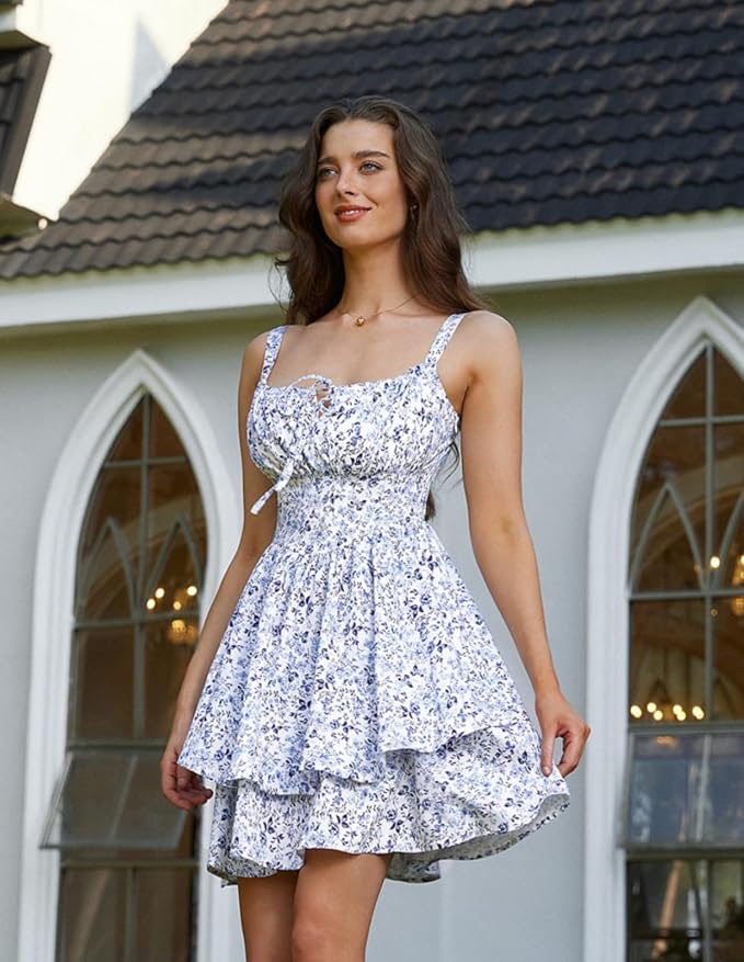 Blue White Floral