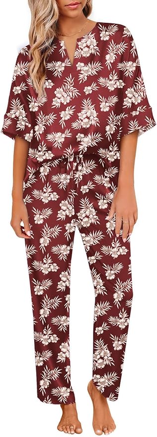 Floral Wine Red