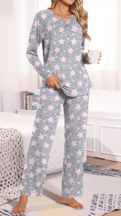 Grey/Pink Stars
