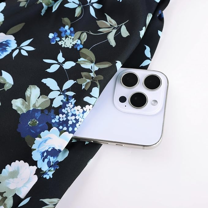 Black Blue-rose Floral