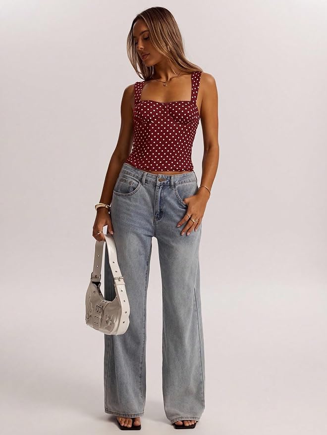 Burgundy Polka Dots Print