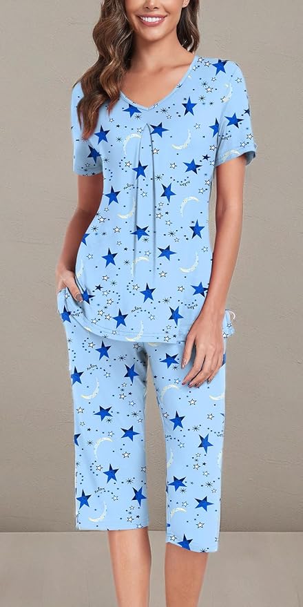 Pleated Blue Starry Moon