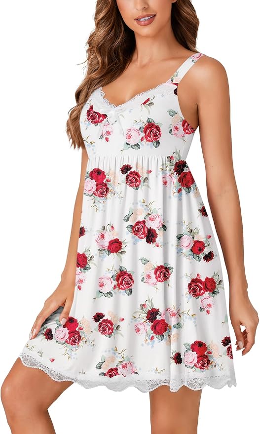 White-red Rose Print