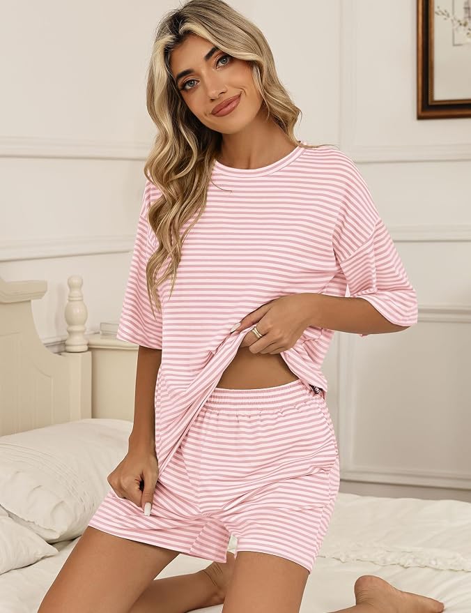 White Pink Striped