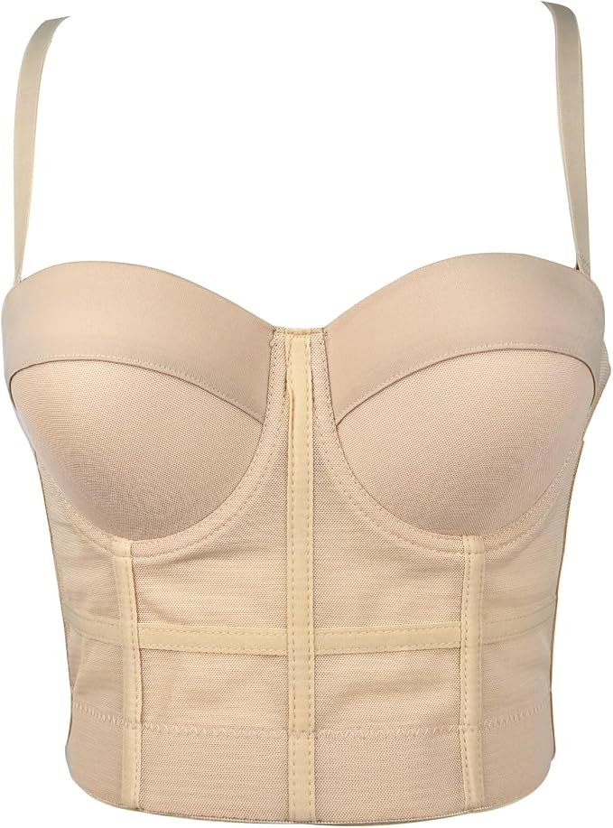 Mesh Breath Crop Top Beige