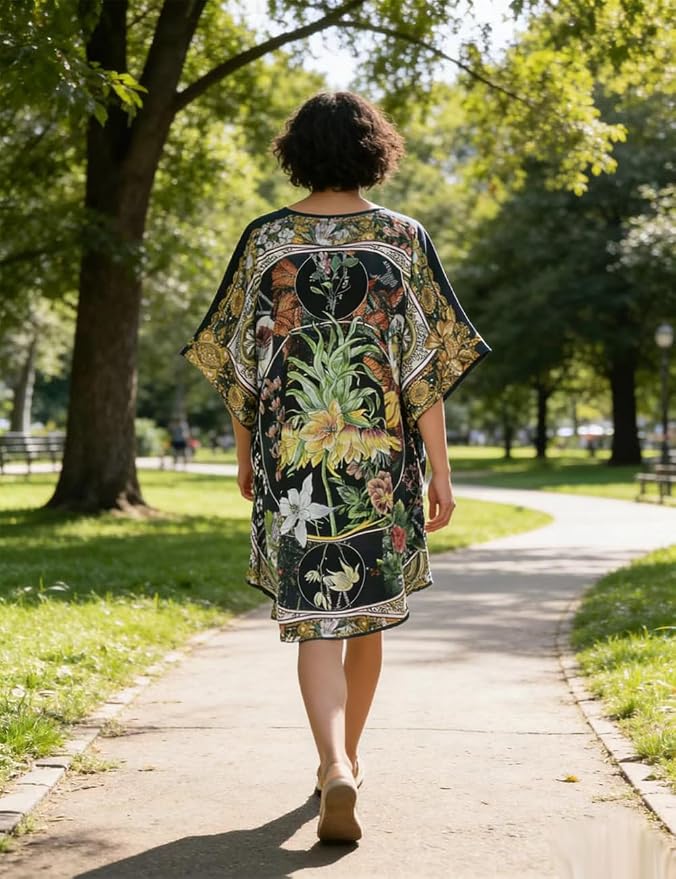 Black Hundred Flowers Pattern