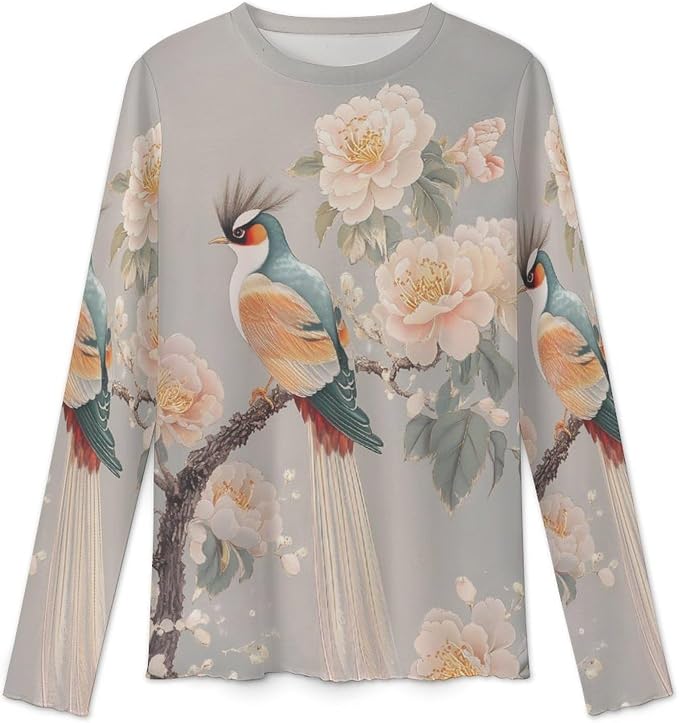 Khaki Bird Print