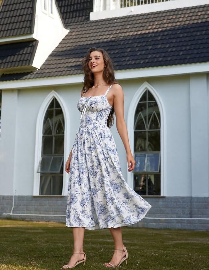 Navy White Floral