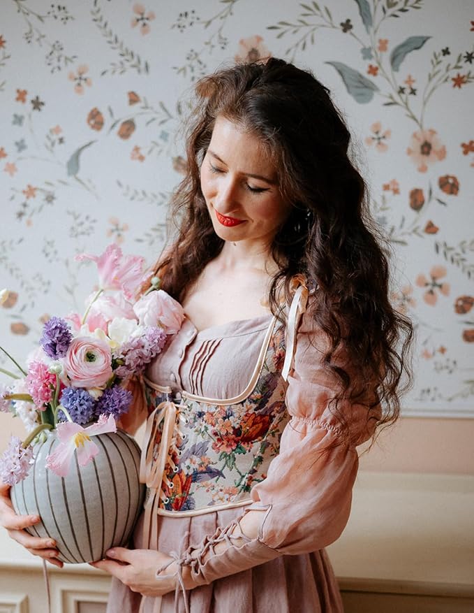 Beige Purple Floral