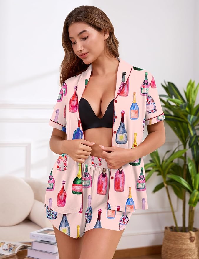 Pink Wine Bottle Print