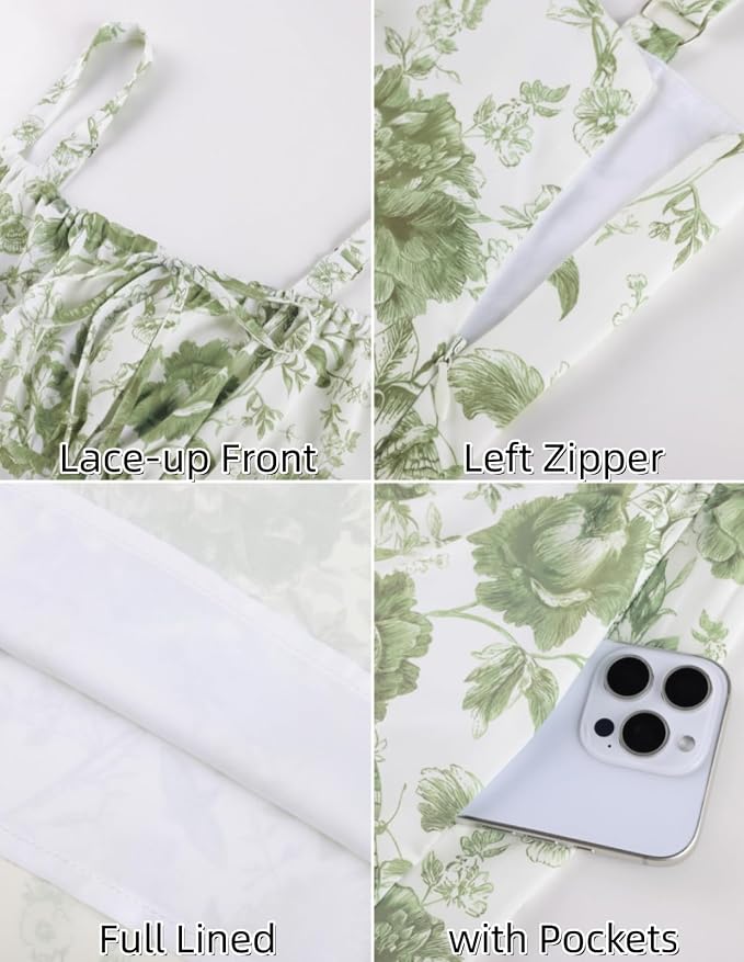White Green Big Floral